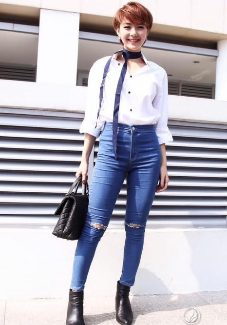 Mốt khăn lụa được sao Việt lăng xê cho mùa thu