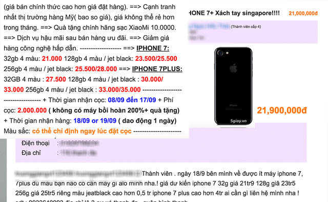 Giá bán iPhone 7 xách tay đang hạ nhiệt, giảm nhanh từ 2-3 triệu đồng