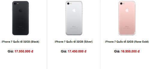 Giá iPhone 7 giảm sâu, xuống dưới 17 triệu đồng