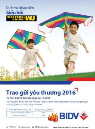 Chương trình khuyến mại chuyển tiền kiều hối WU “Trao gửi yêu thương 2016”