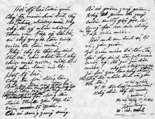 Lời kêu gọi toàn quốc kháng chiến: Áng hùng văn thời đại Hồ Chí Minh