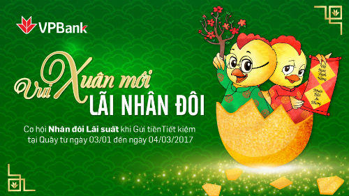 “Vui xuân mới – Lãi nhân đôi” cùng VPBank