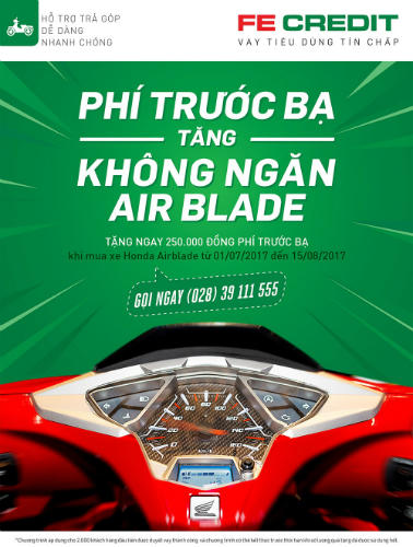 “Phí trước bạ tăng – Không ngăn Air Blade”
