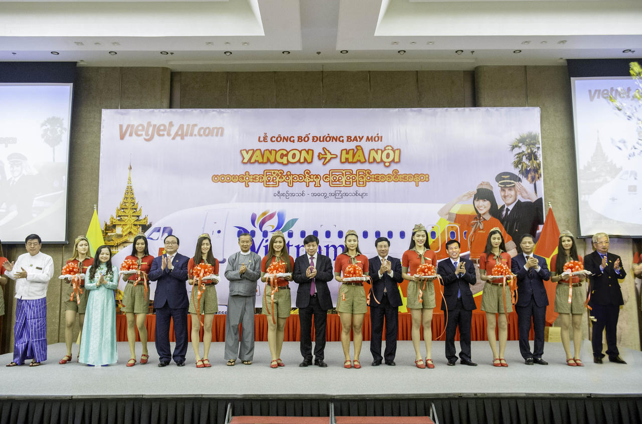 Vietjet mở đường bay mới Hà Nội - Yangon