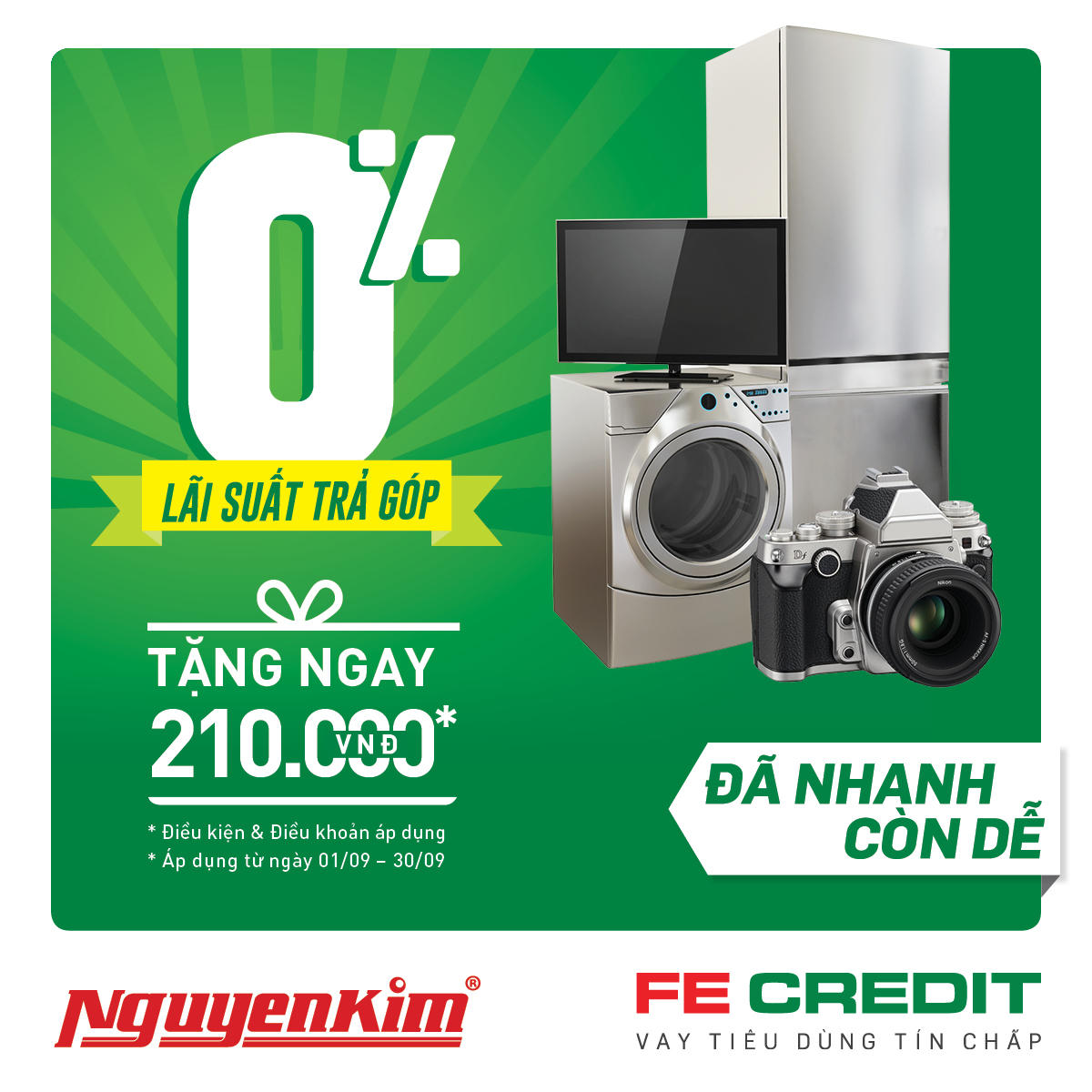 Trả góp 0% cùng FE CREDIT mừng sinh nhật 21 năm Nguyễn Kim
