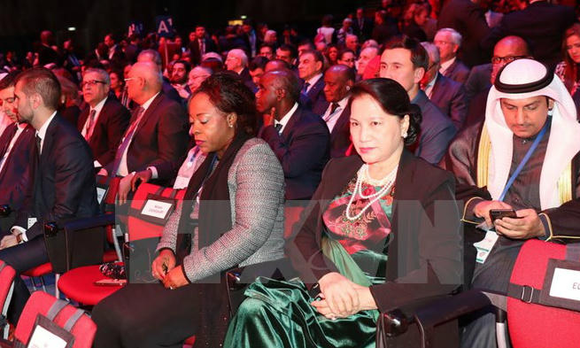 Chủ tịch Quốc hội Nguyễn Thị Kim Ngân dự khai mạc IPU-137