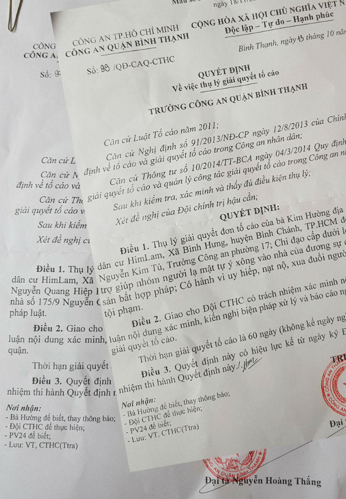 Vụ chiếm giữ nhà đang tranh chấp: Lãnh đạo công an phường bị “tố” có hành vi “bao che”