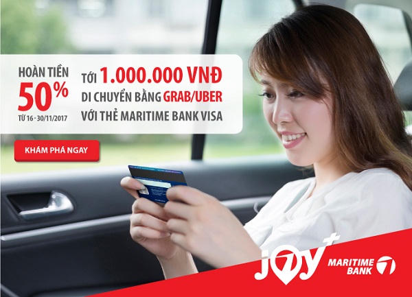 Maritime Bank phối hợp với Grab và Uber mang đến ưu đãi ‘khủng’