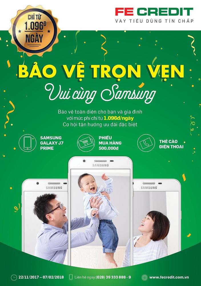 Gói bảo hiểm với FE CREDIT - “Bảo Vệ Trọn Vẹn, Vui Cùng Samsung”