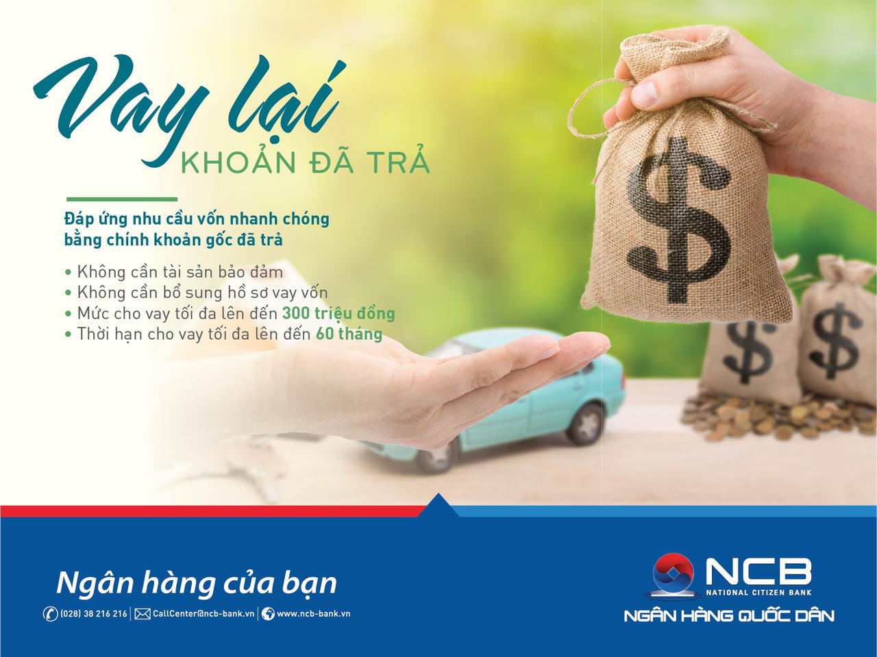 NCB ra mắt hai sản phẩm cho vay tiện lợi không tài sản đảm bảo
