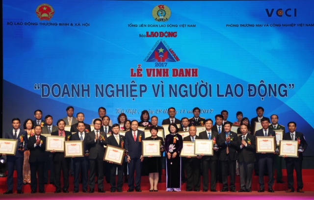 BIDV nhận giải thưởng “Doanh nghiệp vì Người lao động” năm 2017
