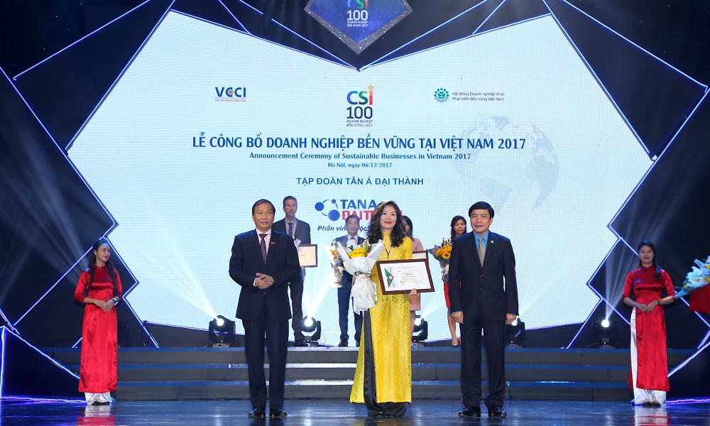 Tân Á Đại Thành là Doanh nghiệp bền vững Việt Nam 2017