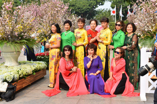 Người dân nô nức ngắm hoa anh đào giữa lòng thủ đô