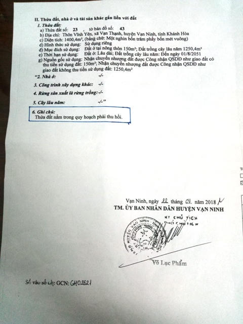 Vạn Ninh – Khánh Hòa: Mua nhầm hay bị lừa đảo bán đất nằm trong quy hoạch?