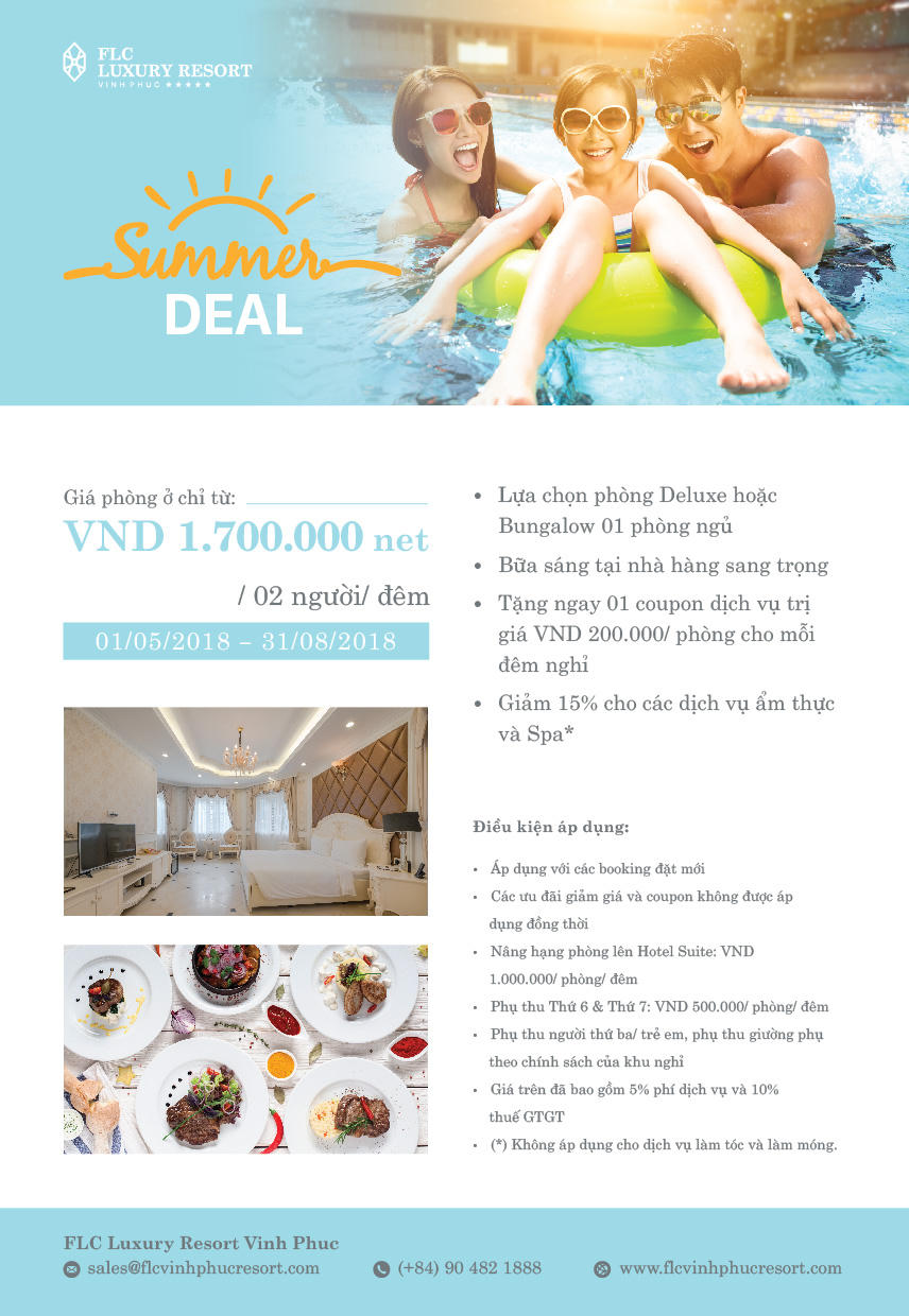 Nhanh tay “chớp” gói ưu đãi nghỉ dưỡng mùa hè tại thiên đường xanh gần Hà Nội