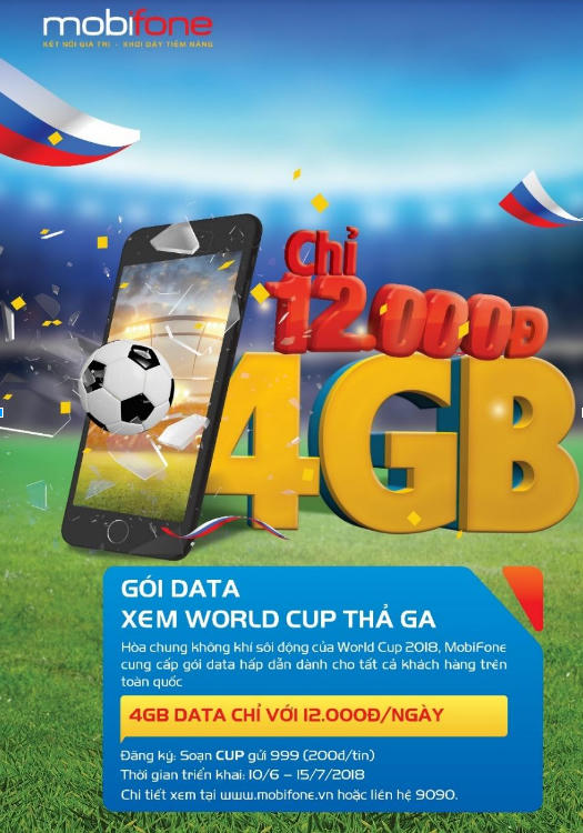 “Ăn, ngủ cùng bóng đá”: Xem World Cup thả ga với gói data chỉ 12.000 đồng