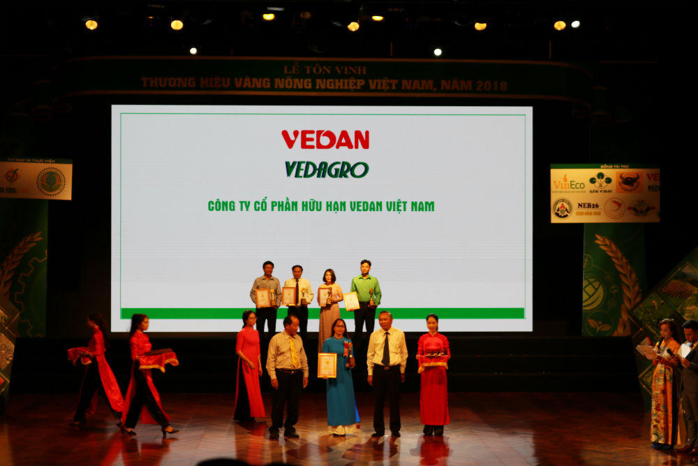Vedan liên tiếp đạt giải thưởng Thương hiệu vàng Nông nghiệp Việt Nam