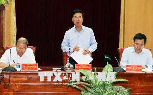 Trưởng ban Tuyên giáo TƯ Võ Văn Thưởng làm việc tại Kiên Giang