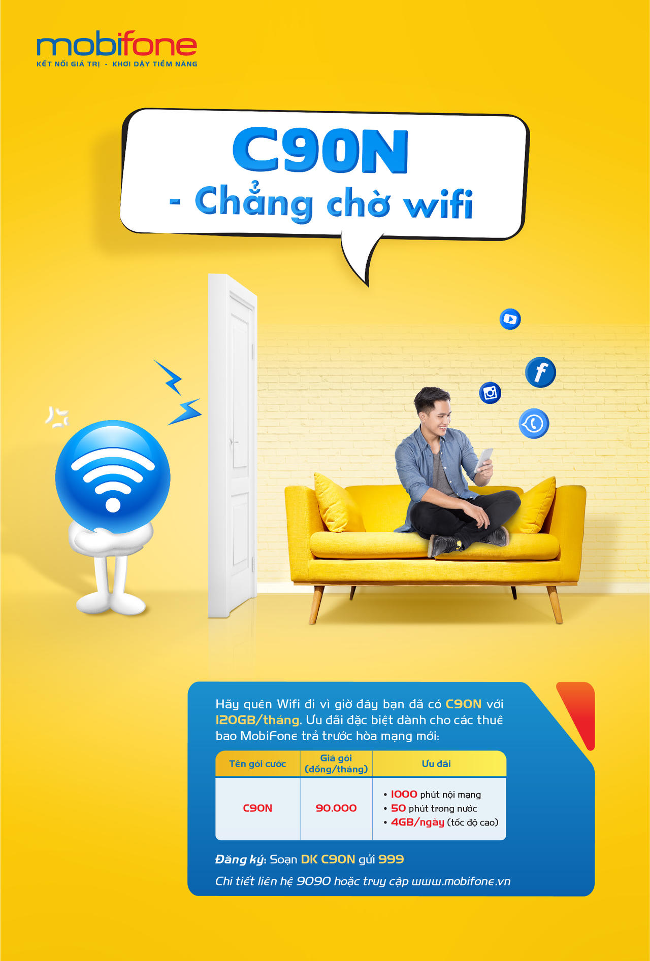 MobiFone tung gói cước gọi thả ga, 120 GB data dùng đã