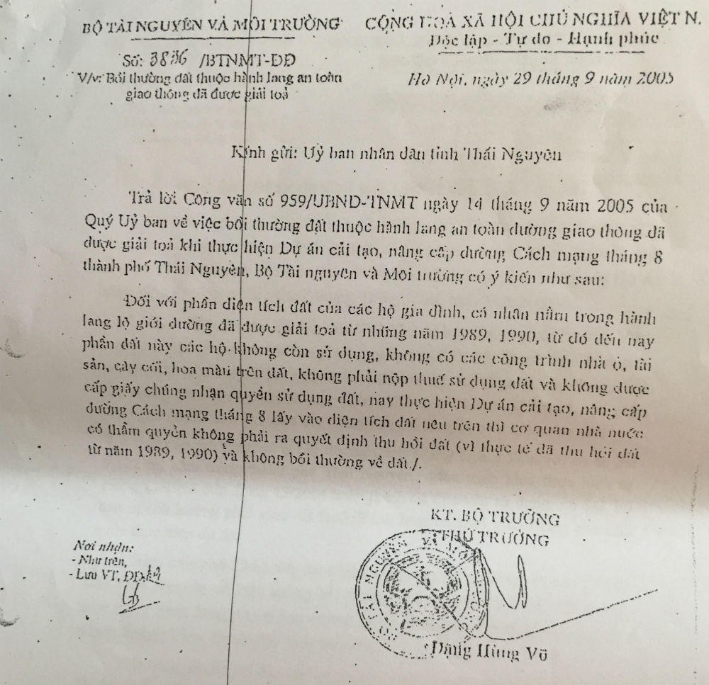 UBND TP Thái Nguyên đã giải quyết khiếu nại của ông Luận