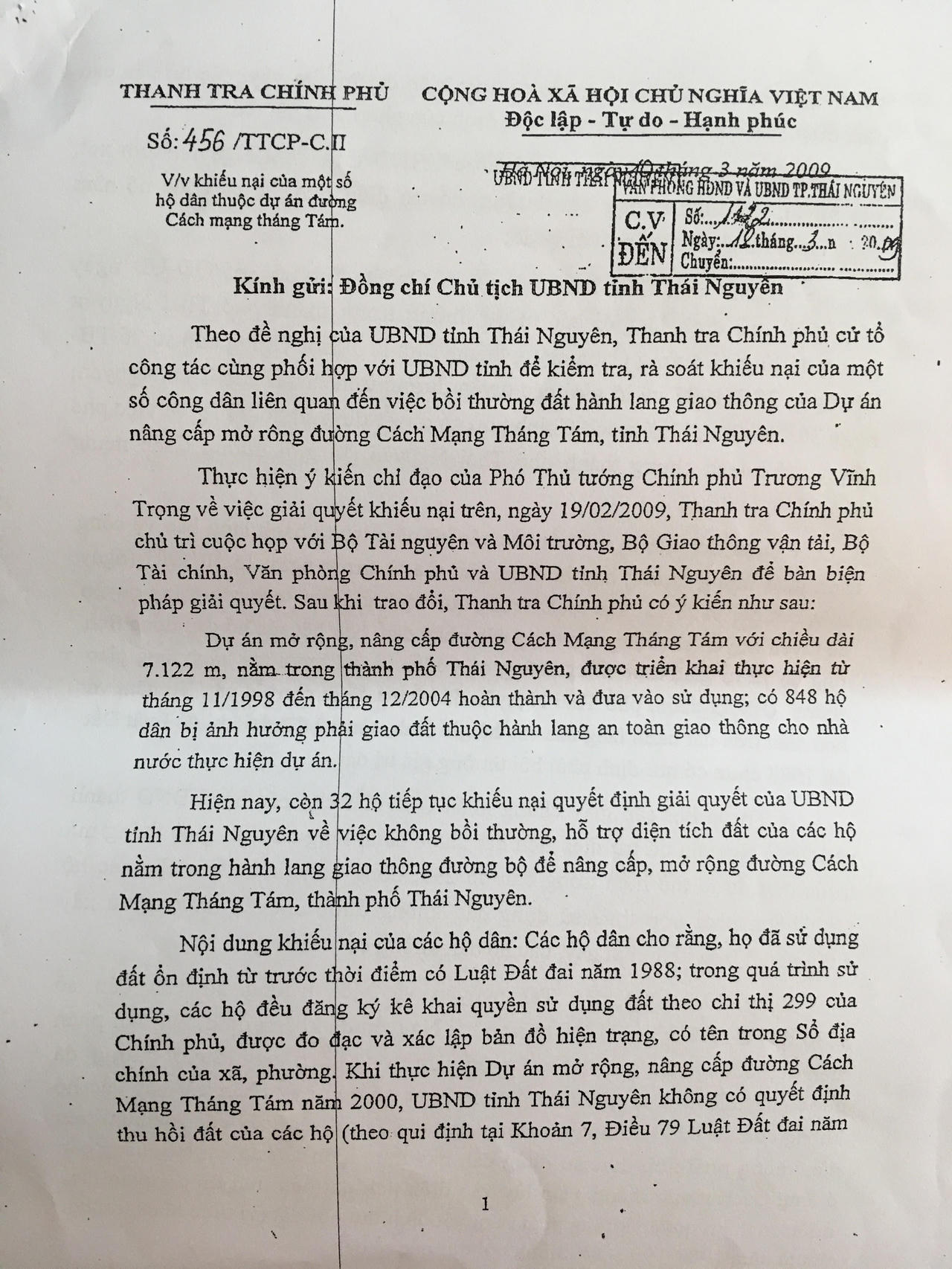 UBND TP Thái Nguyên đã giải quyết khiếu nại của ông Luận