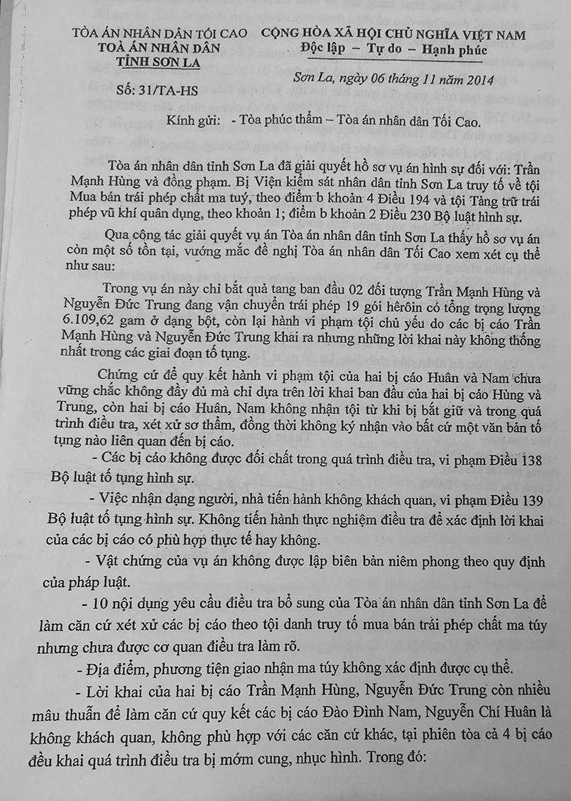 Vụ án ma túy ở Sơn La: Tòa sơ thẩm yêu cầu làm rõ nhiều vấn đề