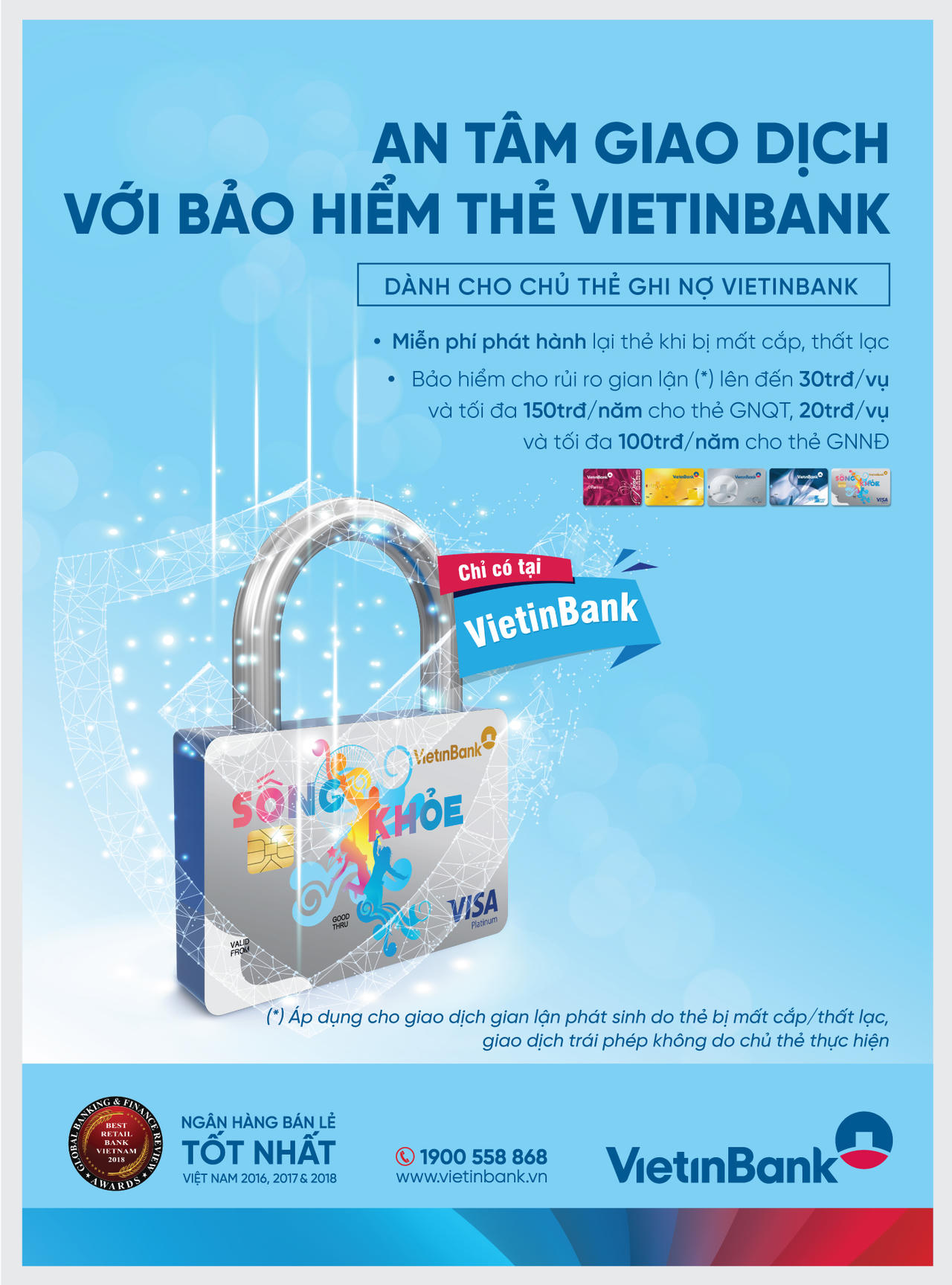 An tâm sử dụng thẻ Ghi nợ cùng Dịch vụ Bảo hiểm thẻ VietinBank
