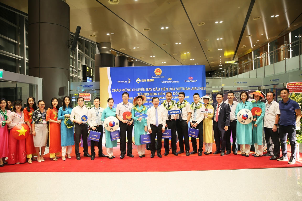 Cảng hàng không Quốc tế Vân Đồn đón chuyến bay đầu tiên từ Hàn Quốc
