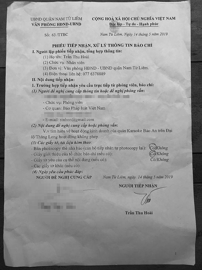 Vi phạm của “Tổ hợp giải trí Bảo An”: Phải chăng chính quyền UBND quận Nam Từ Liêm đang “bảo kê” cho vi phạm?