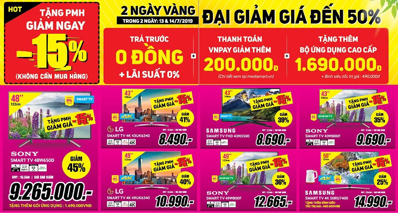 2 Ngày vàng đại giảm giá – TV LED 32’’ giá chỉ 1,99 triệu