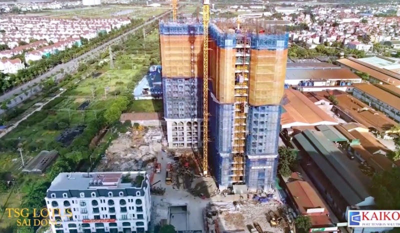 Cán đích vượt tiến độ, khu căn hộ TSG Lotus Sài Đồng chính thức cất nóc