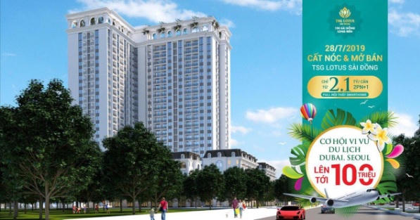 Cán đích vượt tiến độ, khu căn hộ TSG Lotus Sài Đồng chính thức cất nóc