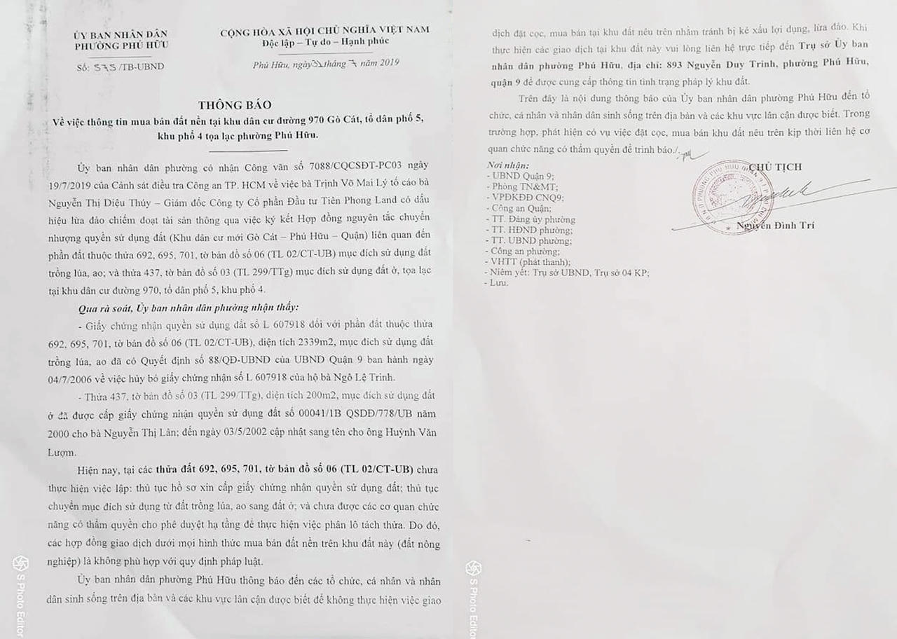 Tiên Phong Land lừa bán đất khống cho hàng chục khách hàng?