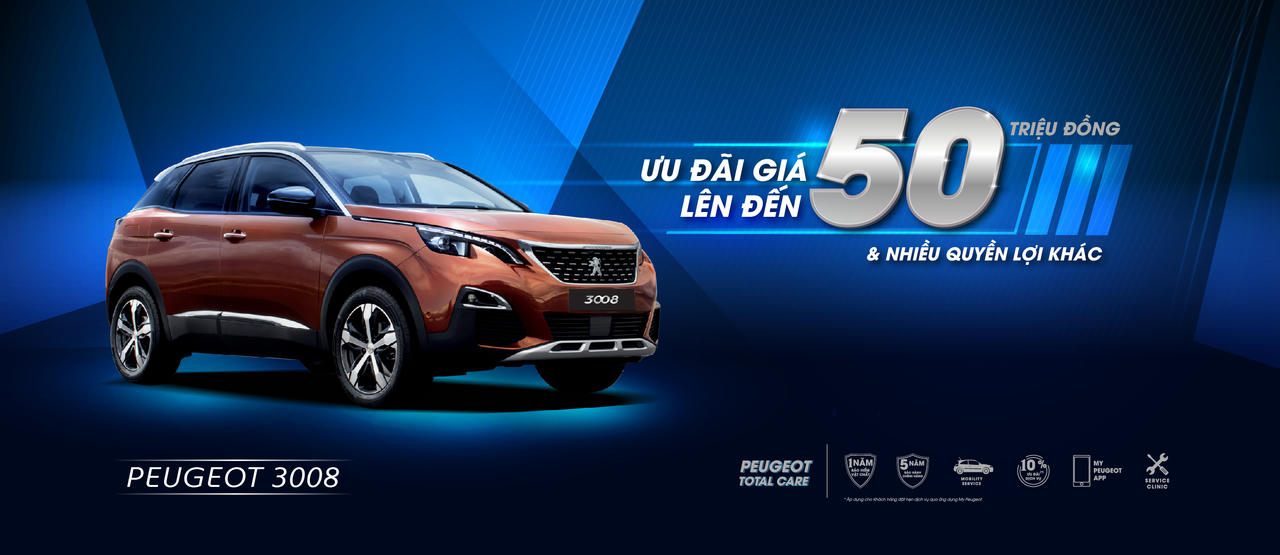 Peugeot ưu đãi giá lên đến 50 triệu và nhiều quyền lợi hấp dẫn khác