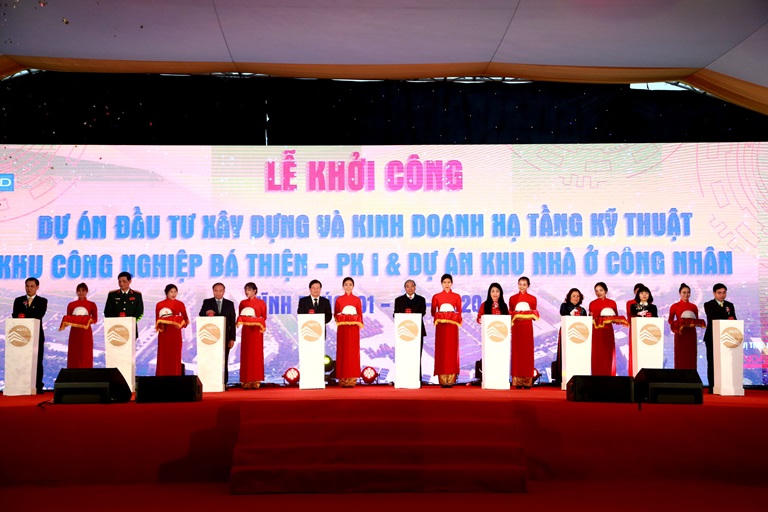 Khởi công Dự án đầu tư xây dựng và kinh doanh hạ tầng kỹ thuật Khu công nghiệp Bá Thiện - Phân khu I & Dự án khu nhà ở công nhân