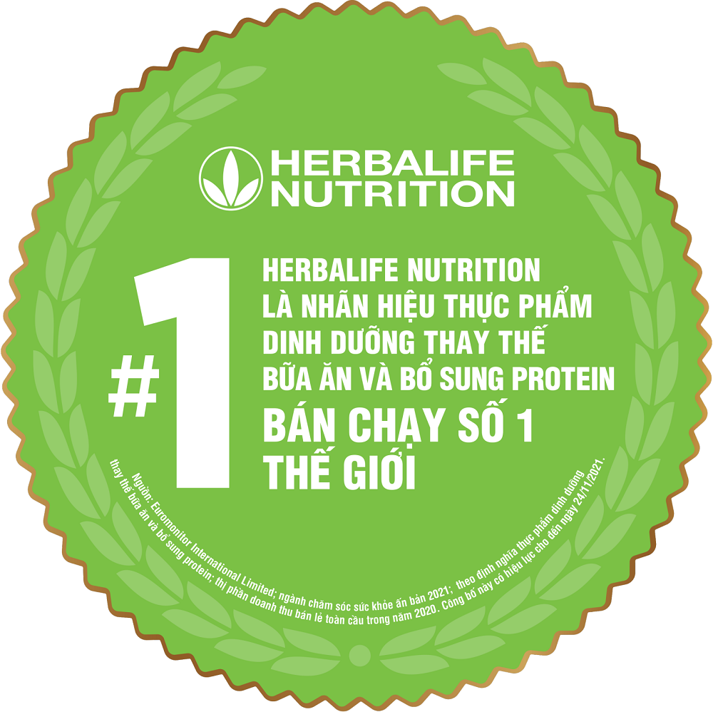 Herbalife Nutrition là nhãn hiệu thực phẩm dinh dưỡng thay thế bữa ăn và bổ sung protein bán chạy số 1 trên thế giới