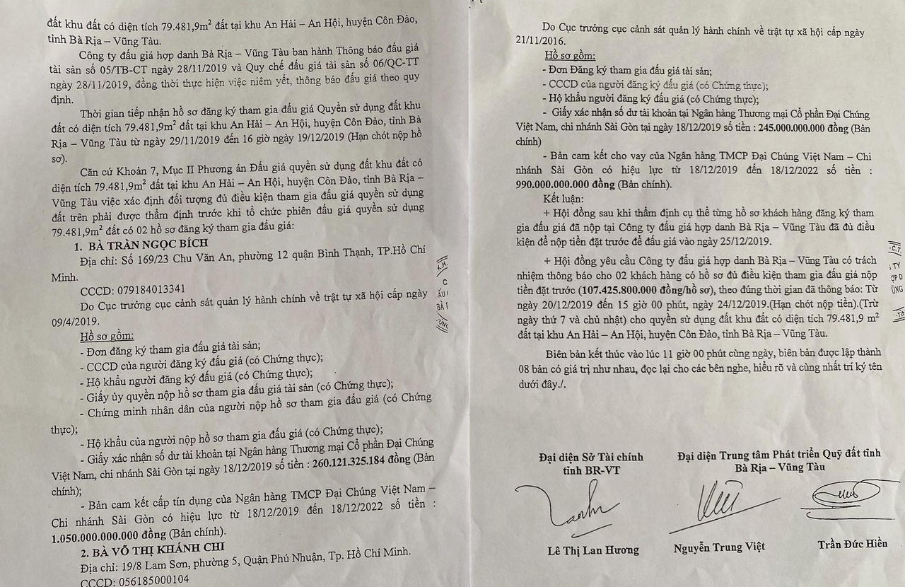 Nghi án thông đồng dìm giá khu đất ngàn tỷ tại Côn Đảo: Bài 1 - Hàng loạt dấu hiệu vi phạm ngay từ khâu chuẩn bị đấu giá