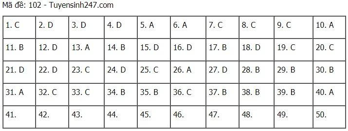 Cập nhật đề thi và đáp án môn Toán tốt nghiệp THPT năm 2021