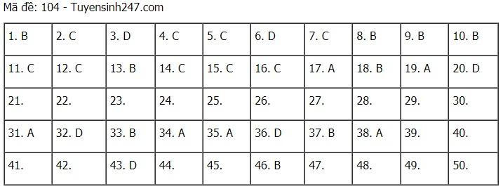 Cập nhật đề thi và đáp án môn Toán tốt nghiệp THPT năm 2021