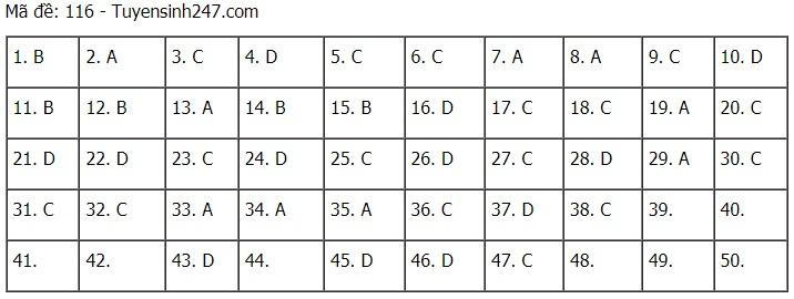 Cập nhật đề thi và đáp án môn Toán tốt nghiệp THPT năm 2021