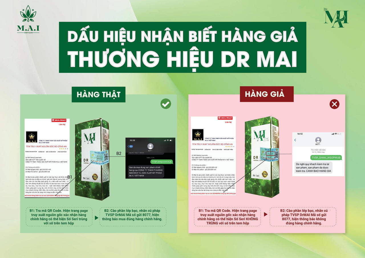 Phát hiện nhiều lô hàng giả thương hiệu DR M.A.I trên thị trường