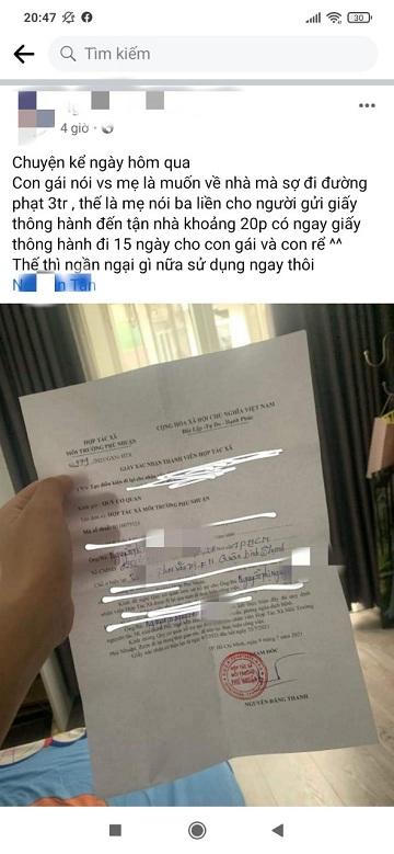 Giám đốc HTX môi trường ký khống “giấy thông hành” cho con gái qua chốt