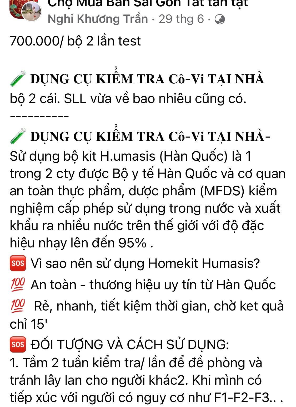 Bộ dụng cụ test nhanh Covid tại nhà: Chỉ là bước sàng lọc đầu tiên