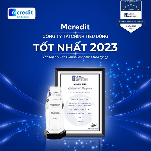 Mcredit 2 năm liên tiếp nhận Giải Thưởng 'Công ty Tài chính Tiêu dùng tốt nhất Việt Nam'