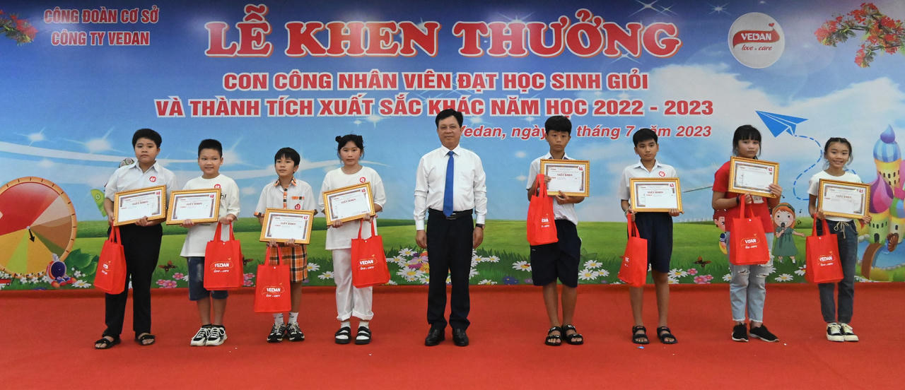 Vedan Việt Nam khen thưởng cho 764 con em cán bộ công nhân viên