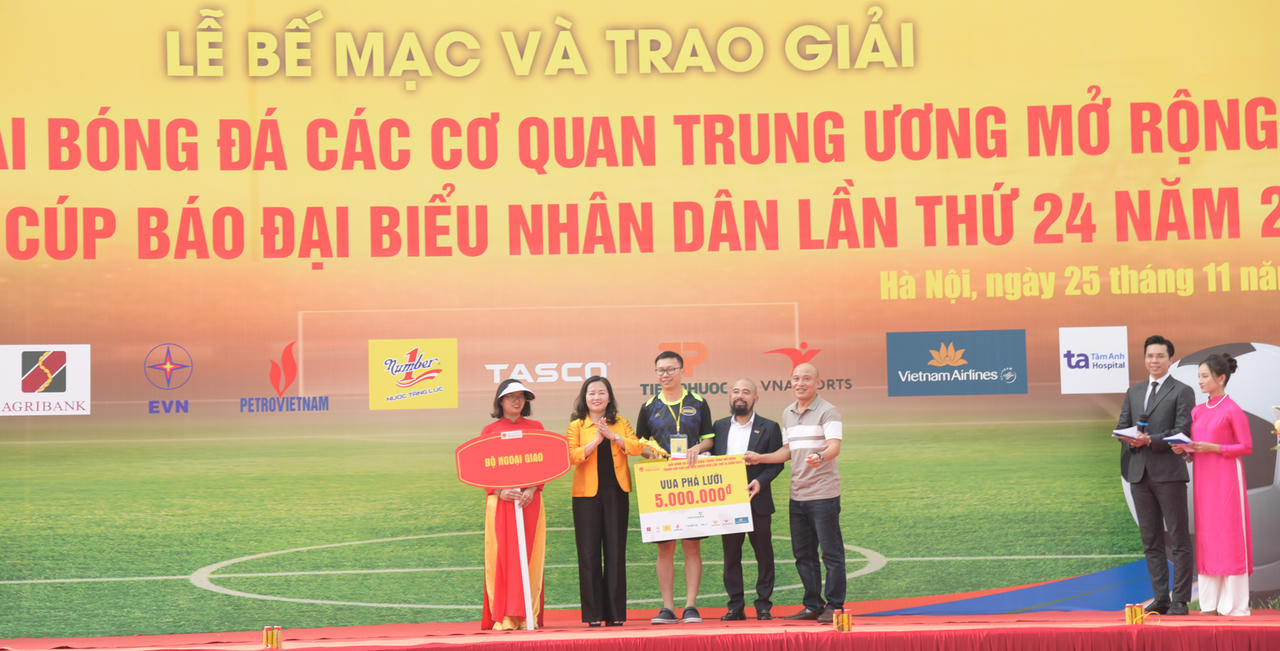 Bế mạc Giải bóng đá các cơ quan Trung ương mở rộng tranh Cúp Báo Đại biểu Nhân dân