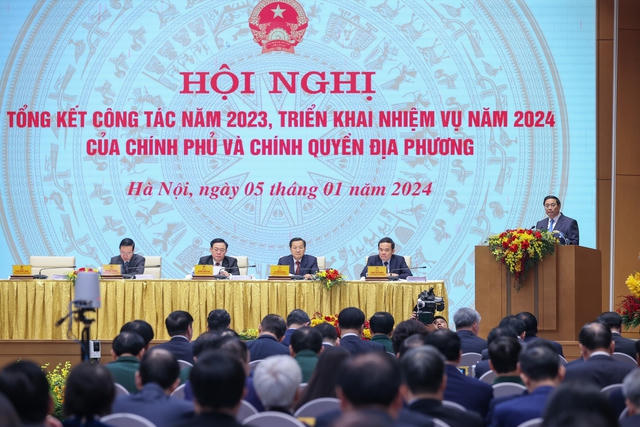 Hội nghị Chính phủ và chính quyền địa phương tổng kết công tác năm 2023, triển khai nhiệm vụ năm 2024