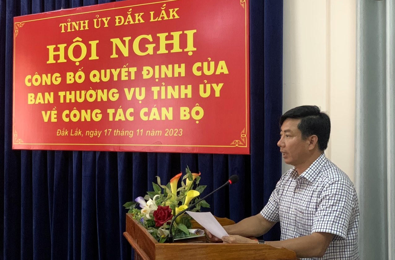 Đắk Lắk: Điều động ông Nguyễn Văn Long làm Bí thư Huyện ủy huyện Lắk