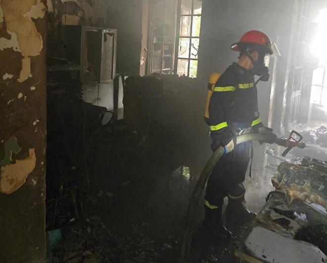 Cháy tại trụ sở cũ Sở Kế hoạch và Đầu tư Hải Phòng