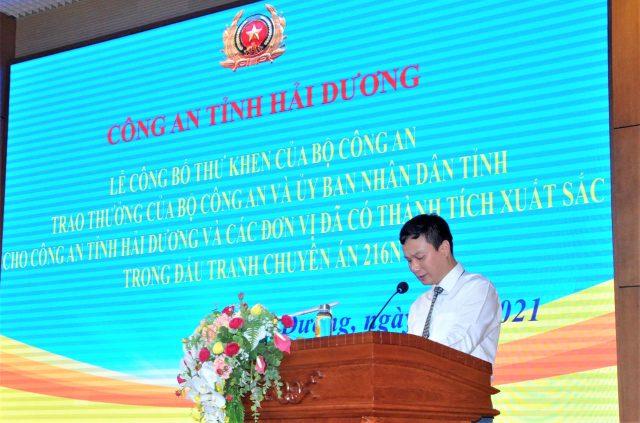 Hải Dương trao thưởng cho các đơn vị có thành tích phá vụ án giết người, cướp tài sản